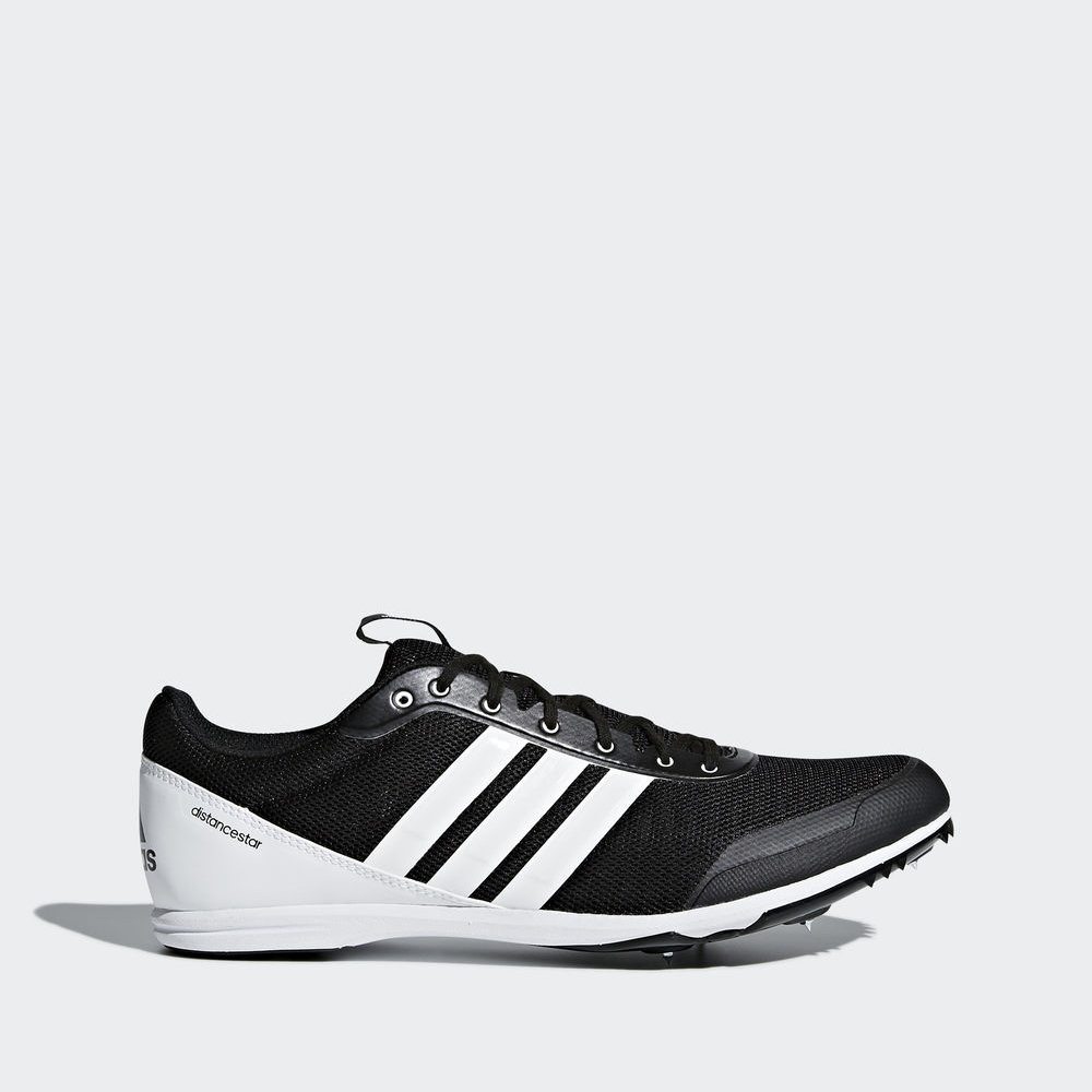 Adidas Distancestar με καρφια - παπουτσια για τρεξιμο ανδρικα - Μαυρα/Ασπρα/Ασπρα,Μέγεθος: EU 36 – 5